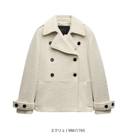 ZARA ZW COLLECTION Ivory Manteco Wool Blend Boucle Jacket Short Coat 9867/765 XS - Picture 2 of 12